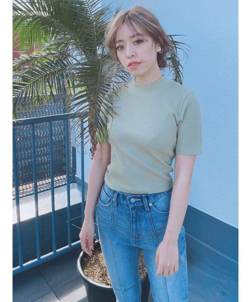 EVRIS（エヴリス）の「BACKリボンリブトップス（Tシャツ/カットソー・レディース・ホワイト/ブラック/ピンク/ミント・FREE）」の15枚目の写真