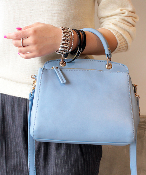 BEAUTY&YOUTH UNITED ARROWS（ビューティーアンドユースユナイテッドアローズ）の「BYSF∴ カラー2WAYハンドショルダー ◆（ハンドバッグ・レディース・オフホワイト/モカ/ライトブルー/ブラック/ライトピンク/ナチュラル/ワイン/ライトグレー/ブラウン/ホワイト/コバルトブルー/ダークブラウン/ベージュ/オリーブ/マスタード/グレー/ピンク・ﾌﾘ-/FREE）」の13枚目の写真