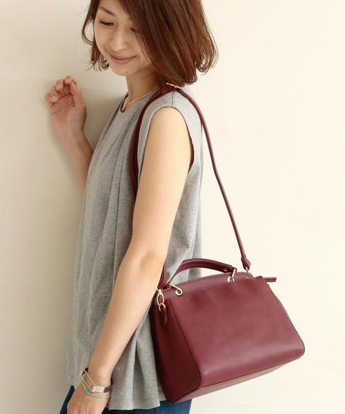 BEAUTY&YOUTH UNITED ARROWS（ビューティーアンドユースユナイテッドアローズ）の「BYSF∴ カラー2WAYハンドショルダー ◆（ハンドバッグ・レディース・オフホワイト/モカ/ライトブルー/ブラック/ライトピンク/ナチュラル/ワイン/ライトグレー/ブラウン/ホワイト/コバルトブルー/ダークブラウン/ベージュ/オリーブ/マスタード/グレー/ピンク・ﾌﾘ-/FREE）」の17枚目の写真