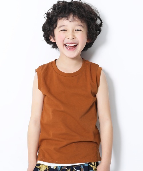 devirock(デビロック)の「ボックスタンクトップ(タンクトップ・キッズ・ベージュ/モカ/ホワイト/カーキ/ダークパープル/スミクロ/テラコッタ/パープル系その他/ブルー系その他・150cm/110cm/140cm/130cm/160cm/120cm/100cm)」の4枚目の写真