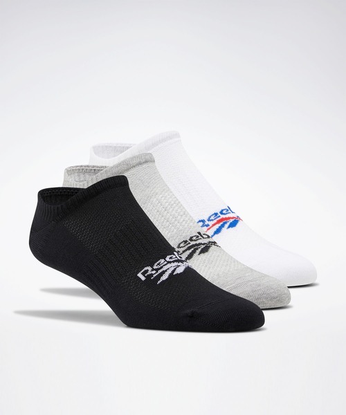 Reebok（リーボック）の「クラシックス ファウンデーション インビジブル ソックス 3足組  / Classics Foundation Invisible Socks 3 Pairs（ソックス/靴下・メンズ・ブラック/ホワイト/ホワイト×グレー・SMALL/MEDIUM/LARGE/X-LARGE）」の2枚目の写真