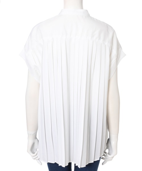 fifth（フィフス）の「バックプリーツスタンドカラーシャツ（シャツ/ブラウス・レディース・グレー/ホワイト・MEDIUM）」の5枚目の写真