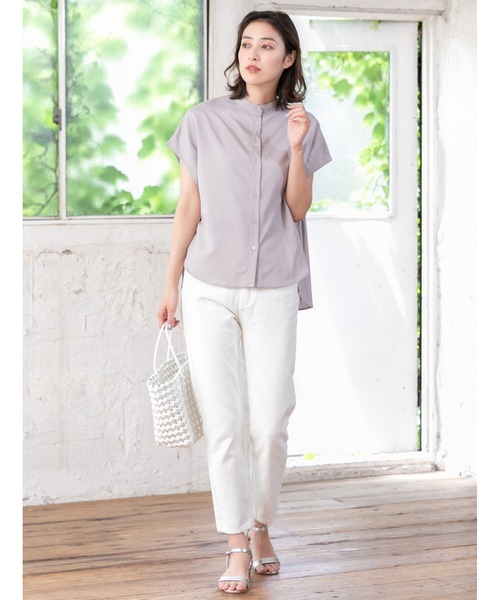 fifth（フィフス）の「バックプリーツスタンドカラーシャツ（シャツ/ブラウス・レディース・グレー/ホワイト・MEDIUM）」の13枚目の写真