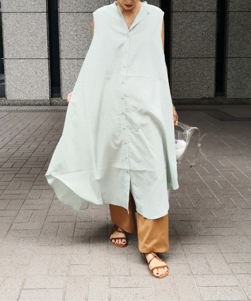 ulu（ウル）の「Cross slit shirt onepierce（ワンピース・レディース・ミント/クリーム・FREE）」の17枚目の写真