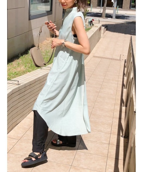 ulu（ウル）の「Cross slit shirt onepierce（ワンピース・レディース・ミント/クリーム・FREE）」の15枚目の写真