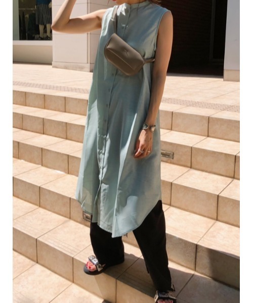 ulu（ウル）の「Cross slit shirt onepierce（ワンピース・レディース・ミント/クリーム・FREE）」の16枚目の写真