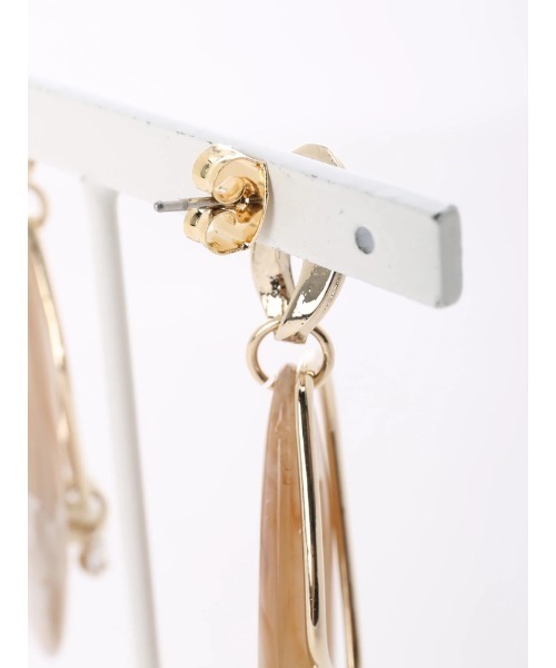 LIPSERVICE（リップサービス）の「レイヤードマーブルピアス（ピアス（両耳用）・レディース・ホワイト/ベージュ・FREE）」の5枚目の写真