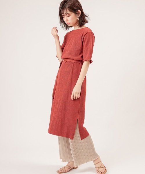 natural couture(ナチュラルクチュール)の「【ZOZO限定】細ベルト付きワッシャーカットワンピース(ワンピース・レディース・ブラック/ライム/アイボリー/モカ/レンガ・FREE)」の20枚目の写真