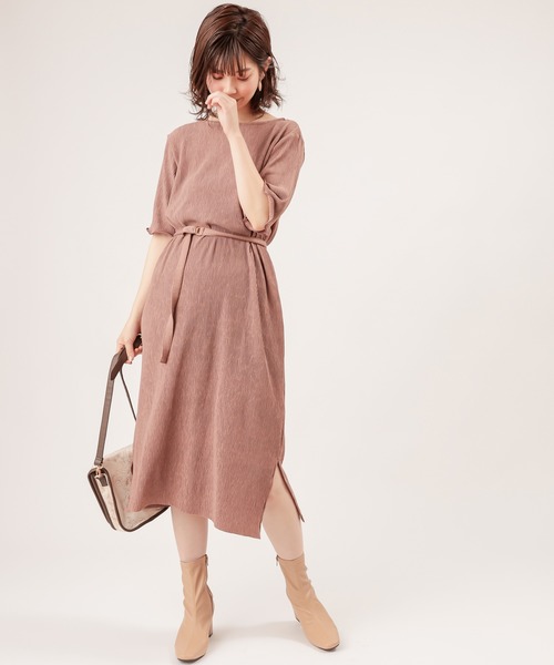 natural couture(ナチュラルクチュール)の「【ZOZO限定】細ベルト付きワッシャーカットワンピース(ワンピース・レディース・ブラック/ライム/アイボリー/モカ/レンガ・FREE)」の19枚目の写真