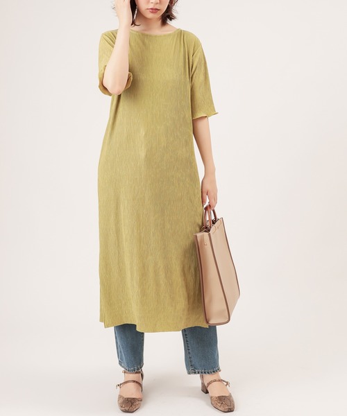 natural couture(ナチュラルクチュール)の「【ZOZO限定】細ベルト付きワッシャーカットワンピース(ワンピース・レディース・ブラック/ライム/アイボリー/モカ/レンガ・FREE)」の7枚目の写真