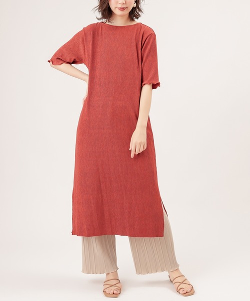 natural couture(ナチュラルクチュール)の「【ZOZO限定】細ベルト付きワッシャーカットワンピース(ワンピース・レディース・ブラック/ライム/アイボリー/モカ/レンガ・FREE)」の12枚目の写真
