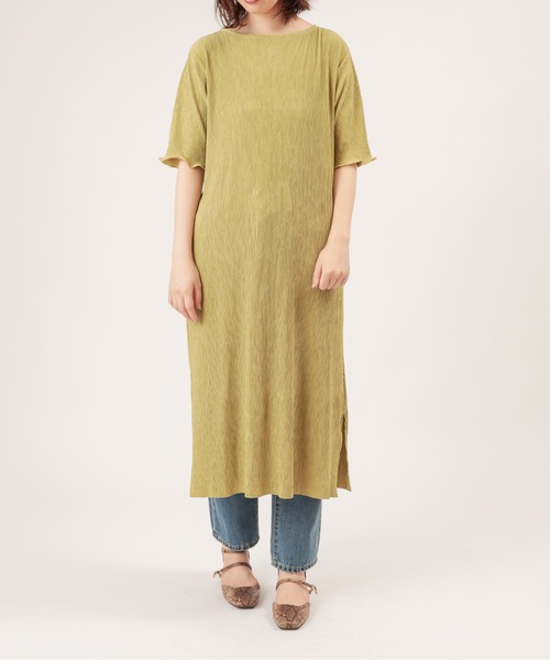 natural couture(ナチュラルクチュール)の「【ZOZO限定】細ベルト付きワッシャーカットワンピース(ワンピース・レディース・ブラック/ライム/アイボリー/モカ/レンガ・FREE)」の9枚目の写真