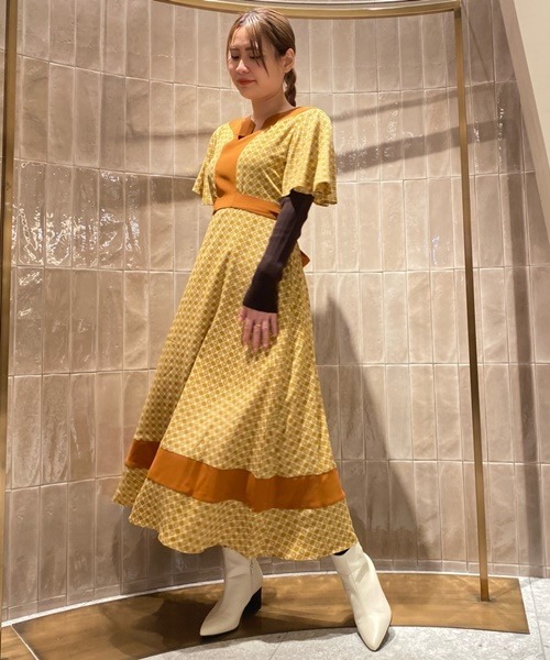 Lily Brown ワンピース ドレス 江戸切子柄ワンピース ワンピース ワンピース セール Brown リリーブラウン のファッション 人気の ワンピース