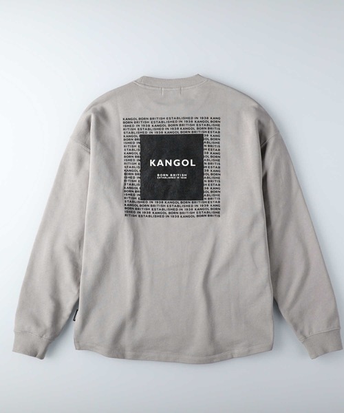 KANGOL（カンゴール）の「【KANGOL】バックスクエアプリントクルーネックロンT（スウェット・メンズ・ブラック/ベージュ/ピンク・M/L/XL）」の2枚目の写真