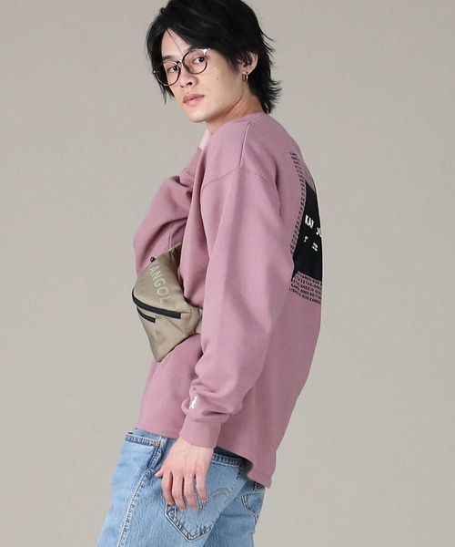 KANGOL（カンゴール）の「【KANGOL】バックスクエアプリントクルーネックロンT（スウェット・メンズ・ブラック/ベージュ/ピンク・M/L/XL）」の12枚目の写真