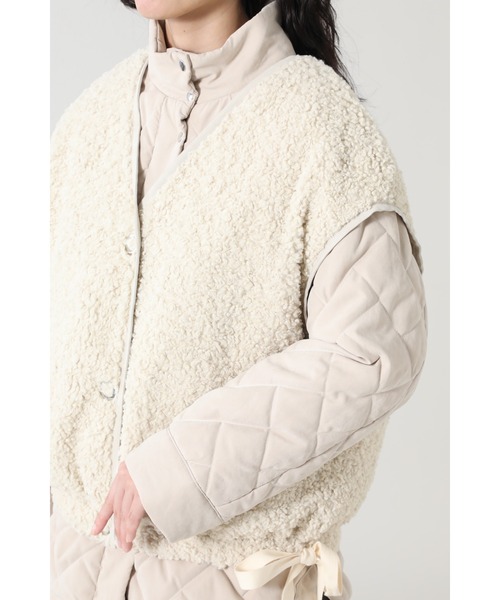 ROSE BUD（ローズバッド）の「ボアベスト付き中綿ジャケット