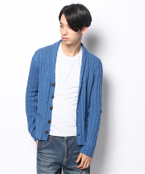 イタリア製 Drumohr インディゴ ショールカラー カーディガン NANO universe（ナノユニバース）の「DRUMOHR(ドルモア