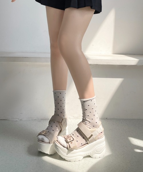 Shoes in Closet(シューズインクローゼット)の「【再入荷】+9.0㎝ 超軽量 厚底 スリムソール ゴールドアクセント スポーツ サンダル 7474(サンダル・レディース・ブラック×ホワイト/ブラック×ブラック/アイボリー/ブラウン系その他/ベージュ/ピンクベージュ/ライトピンク・M/3L/L/LL/XS/S)」の22枚目の写真