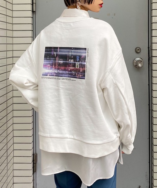 PAGEBOY(ページボーイ)の「バックプリントウラケプルオーバー(スウェット・レディース・オフホワイト/ブラック・FREE)」の2枚目の写真