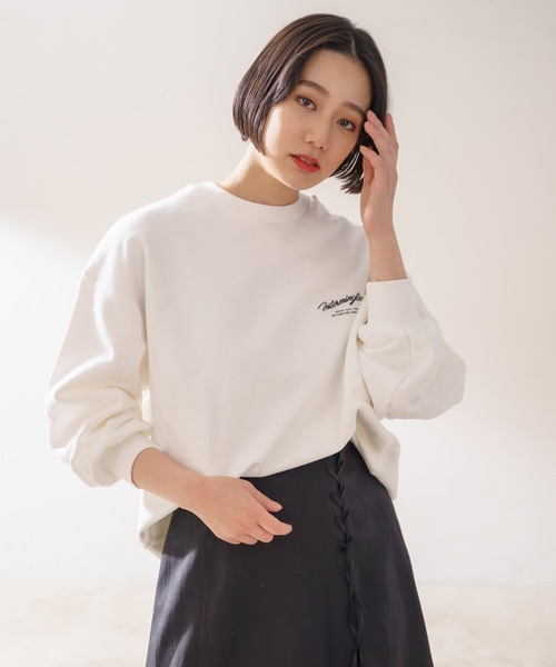 PAGEBOY(ページボーイ)の「バックプリントウラケプルオーバー(スウェット・レディース・オフホワイト/ブラック・FREE)」の7枚目の写真