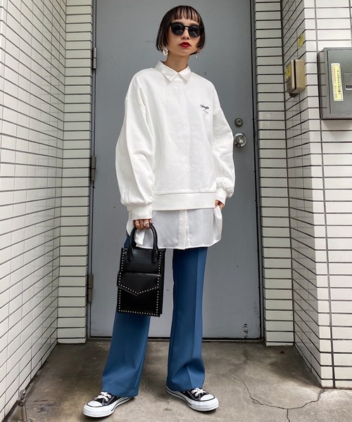 PAGEBOY(ページボーイ)の「バックプリントウラケプルオーバー(スウェット・レディース・オフホワイト/ブラック・FREE)」の3枚目の写真