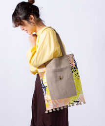 【CITRUS/ シトラス】ワッペポンポントートバッグ