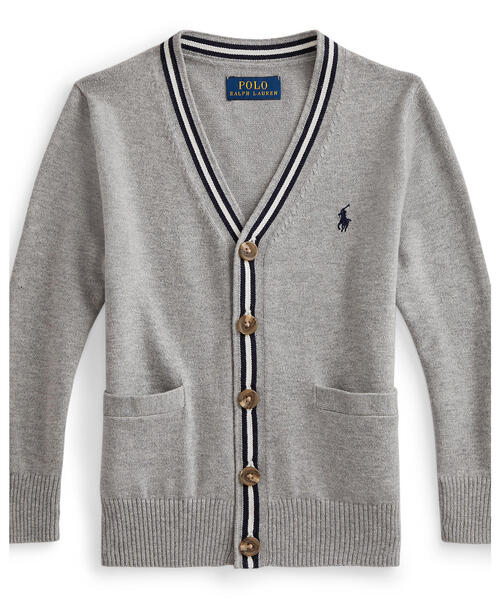 コットン Vネック カーディガン