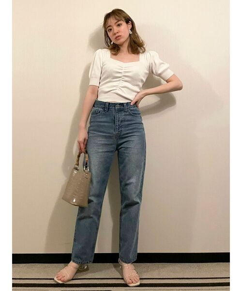 dazzlin(ダズリン)の「ハートマークギャザーニットトップス(ニット/セーター・レディース・ベージュ/ブラウン/オフホワイト/イエロー/ブルー・FREE)」の16枚目の写真