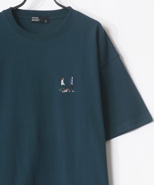 Lazar(ラザル)の「Couple Bicycle Walk ワンポイント 刺繍 ビッグシルエット Tシャツ(Tシャツ/カットソー・メンズ・ホワイト/ブラック/ベージュ/ブルー/グリーン/ミント/ホワイト系その他/ブルーグリーン・LL/M/L)」の8枚目の写真