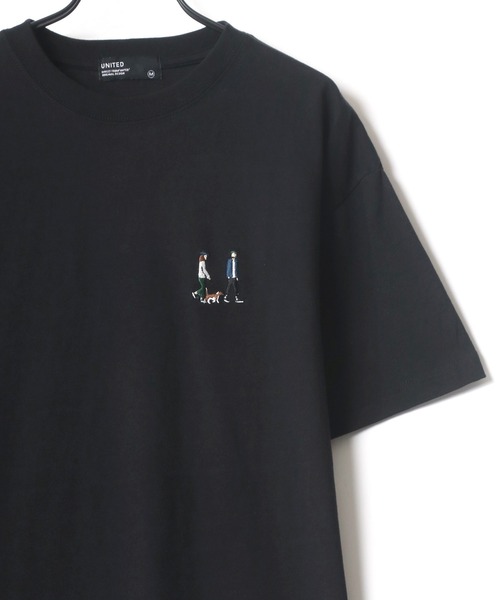 Lazar(ラザル)の「Couple Bicycle Walk ワンポイント 刺繍 ビッグシルエット Tシャツ(Tシャツ/カットソー・メンズ・ホワイト/ブラック/ベージュ/ブルー/グリーン/ミント/ホワイト系その他/ブルーグリーン・LL/M/L)」の3枚目の写真