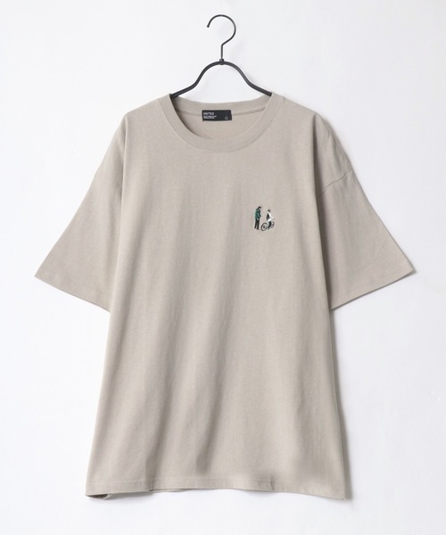 Lazar(ラザル)の「Couple Bicycle Walk ワンポイント 刺繍 ビッグシルエット Tシャツ(Tシャツ/カットソー・メンズ・ホワイト/ブラック/ベージュ/ブルー/グリーン/ミント/ホワイト系その他/ブルーグリーン・LL/M/L)」の12枚目の写真