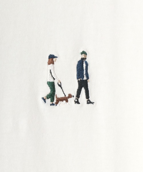 Lazar(ラザル)の「Couple Bicycle Walk ワンポイント 刺繍 ビッグシルエット Tシャツ(Tシャツ/カットソー・メンズ・ホワイト/ブラック/ベージュ/ブルー/グリーン/ミント/ホワイト系その他/ブルーグリーン・LL/M/L)」の21枚目の写真