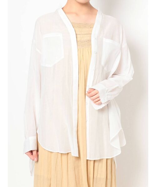 MERCURYDUO(マーキュリーデュオ)の「バックオープンリボンシャツ(シャツ/ブラウス・レディース・オフホワイト/ラベンダー/カーキ・FREE)」の2枚目の写真