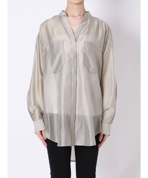 MERCURYDUO(マーキュリーデュオ)の「バックオープンリボンシャツ(シャツ/ブラウス・レディース・オフホワイト/ラベンダー/カーキ・FREE)」の18枚目の写真