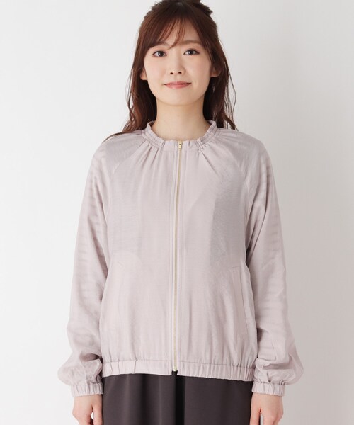 pink adobe（ピンクアドベ）の「◆【M-LL】ギャザーネック ブルゾン（ブルゾン・レディース・ライトグレー/チャコールグレー/オリーブ・38/40/42）」の10枚目の写真