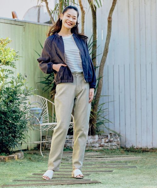 pink adobe（ピンクアドベ）の「◆【M-LL】ギャザーネック ブルゾン（ブルゾン・レディース・ライトグレー/チャコールグレー/オリーブ・38/40/42）」の4枚目の写真