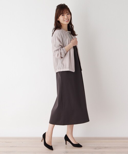 pink adobe（ピンクアドベ）の「◆【M-LL】ギャザーネック ブルゾン（ブルゾン・レディース・ライトグレー/チャコールグレー/オリーブ・38/40/42）」の12枚目の写真