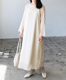 LIAN | 楊柳シフォンワンピース＆サテンキャミワンピースセット(ワンピース)