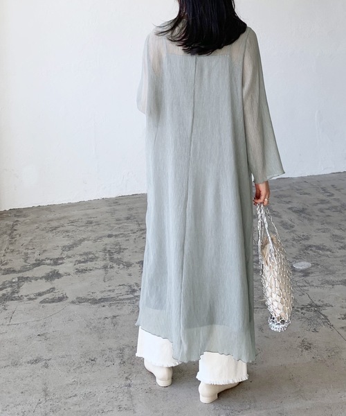 LIAN(リアン)の「楊柳シフォンワンピース&サテンキャミワンピースセット(ワンピース・レディース・ピンクベージュ/ブルー/アイボリー/ブラック・FREE)」の18枚目の写真