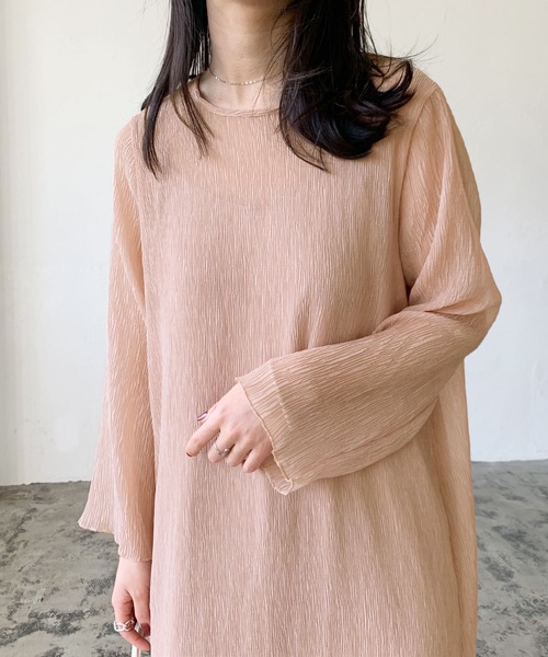 LIAN(リアン)の「楊柳シフォンワンピース&サテンキャミワンピースセット(ワンピース・レディース・ピンクベージュ/ブルー/アイボリー/ブラック・FREE)」の22枚目の写真