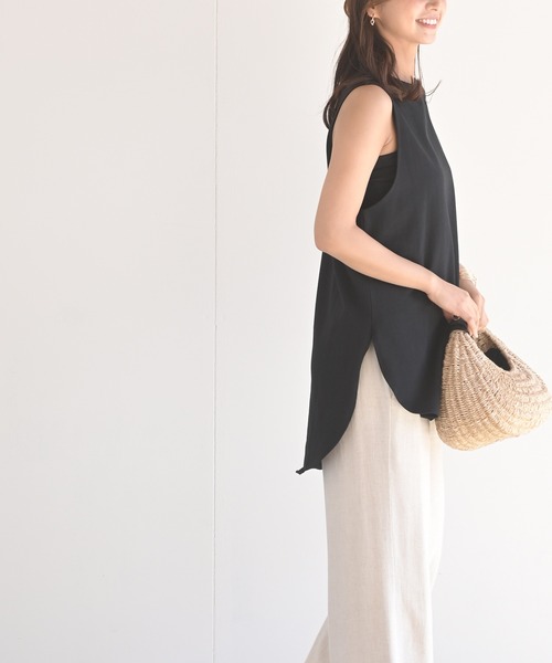 rps(アールピーエス)の「ラウンドヘムノースリーブTee(Tシャツ/カットソー・レディース・パープル/オフホワイト/ブラック/グレイッシュベージュ/ブラウン/チャコールグレー・M)」の16枚目の写真