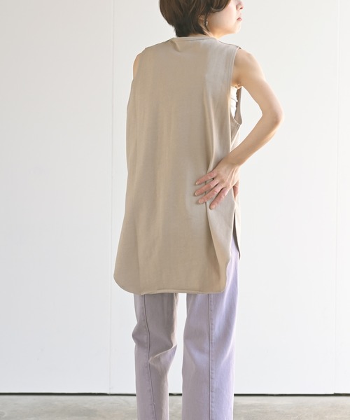 rps(アールピーエス)の「ラウンドヘムノースリーブTee(Tシャツ/カットソー・レディース・パープル/オフホワイト/ブラック/グレイッシュベージュ/ブラウン/チャコールグレー・M)」の17枚目の写真