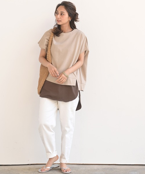 rps(アールピーエス)の「ラウンドヘムノースリーブTee(Tシャツ/カットソー・レディース・パープル/オフホワイト/ブラック/グレイッシュベージュ/ブラウン/チャコールグレー・M)」の20枚目の写真