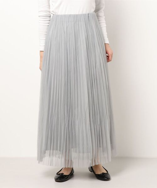 N.（N. Natural Beauty Basic）（エヌエヌナチュラルビューティーベーシック）の「ワッシャーチュールスカート（スカート・レディース・グレー/ピンク/ホワイト・MEDIUM）」の18枚目の写真