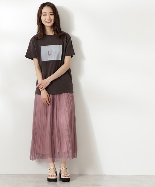 N.（N. Natural Beauty Basic）（エヌエヌナチュラルビューティーベーシック）の「ワッシャーチュールスカート（スカート・レディース・グレー/ピンク/ホワイト・MEDIUM）」の14枚目の写真