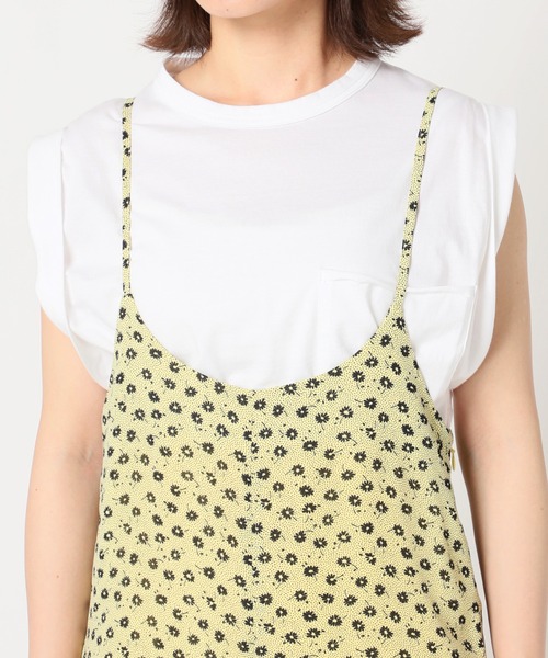 SLOBE citron.(スローブシトロン)の「SLOBE citron. ヴィンテージプリントキャミサロペット◆(サロペット/オーバーオール・レディース・ベージュ/イエロー・FREE)」の7枚目の写真