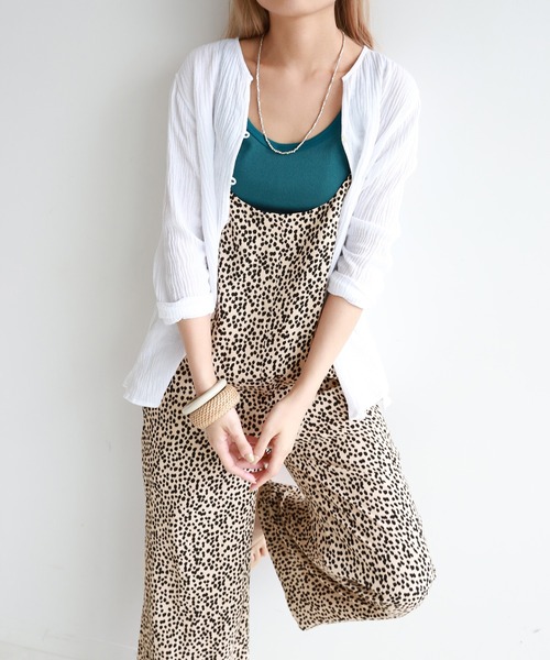 SLOBE citron.(スローブシトロン)の「SLOBE citron. ヴィンテージプリントキャミサロペット◆(サロペット/オーバーオール・レディース・ベージュ/イエロー・FREE)」の5枚目の写真