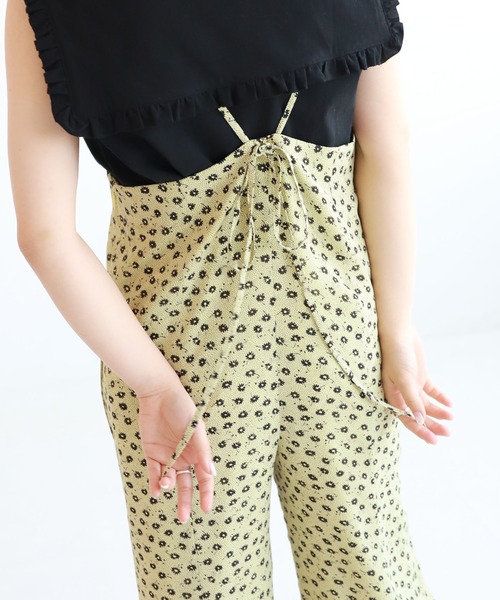 SLOBE citron.(スローブシトロン)の「SLOBE citron. ヴィンテージプリントキャミサロペット◆(サロペット/オーバーオール・レディース・ベージュ/イエロー・FREE)」の9枚目の写真