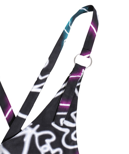 ScoLar（スカラー）の「ネオンスカラーちゃん柄 綿麻サロペット（サロペット/オーバーオール・レディース・ブラック/ベージュ・M）」の11枚目の写真