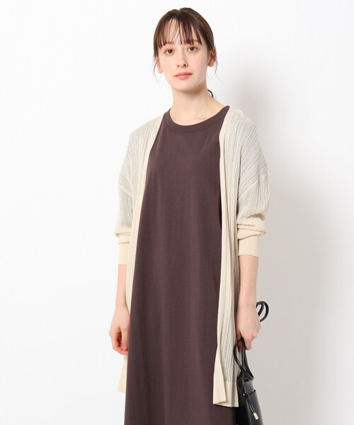 THE SHOP TK (ザ ショップ ティーケー )の「◆シアーリブトッパーカーディガン(カーディガン/ボレロ・レディース・チャコールグレー/ワインレッド/ライトベージュ・12/13)」の4枚目の写真